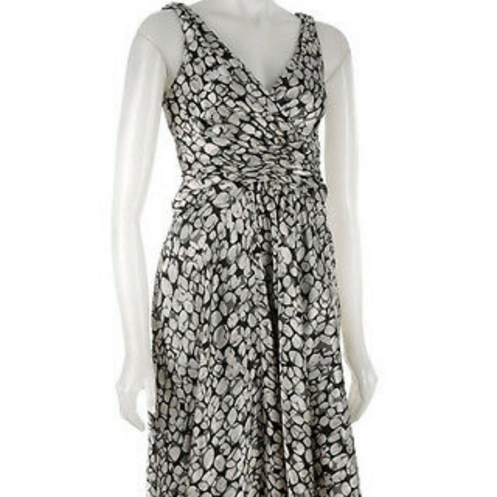 London Times Printed Charmeuse Dress Size 6